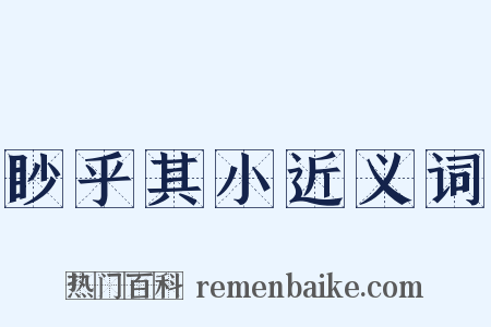 眇乎其小近义词是什么意思的图片